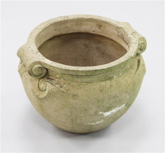 Gertrude Jekyll for Compton Pottery. A terracotta urn, Diam. 1ft 3.5in. H.11.5in.